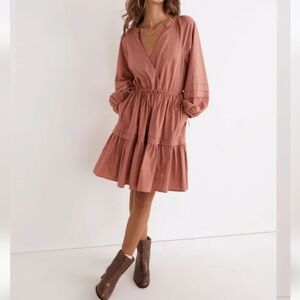 Petite Crinkle Poplin Wrap Mini Dress size XXS